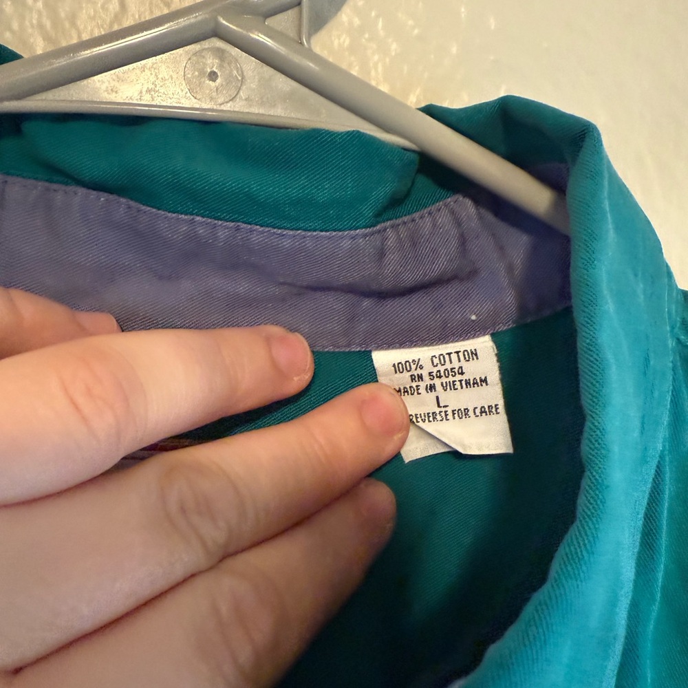 Vintage rare bugle boy Teal Button-Up Shirt - Picture 4 of 5